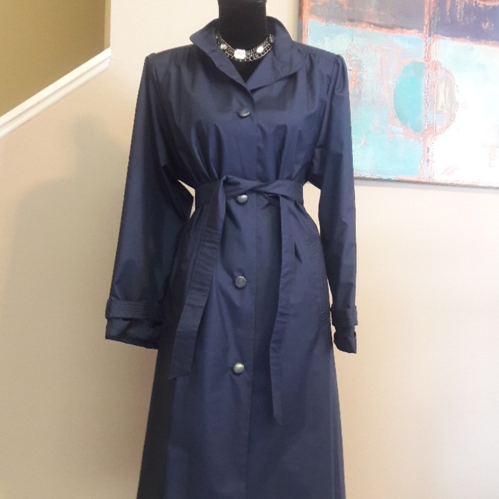 Vintage/ Worthington/ Blue/ Trench Coat - Picture 6 of 8